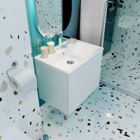 Тумба с раковиной Marka One Elena 60П подвесная Белый глянец арт-У96879 — фото 6, Тумбы с раковиной