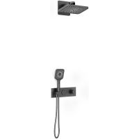 Душевая система Vincea с термостатом Вороненая сталь арт-VSFW-422TI4GM — фото 1, Встраиваемые душевые комплекты