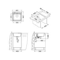 Кухонная мойка Alveus Granital Niagara 20 Beige G55 465x465x180 Бежеая арт-1089483 — фото 4, Кухонные мойки