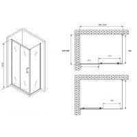 Душевой уголок Abber Schwarzer Diamant 100x50 профиль Хром стекло прозрачное арт-AG301005-S505 — фото 4, Прямоугольные душевые уголки