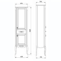 Товар: Шкаф пенал ASB-Woodline Модерн 40 Белый с патиной Серебро арт-11256 - фото 5 Шкаф пенал ASB-Woodline Модерн 40 Белый с патиной Серебро арт-11256 — фото 5, Пеналы для ванной комнаты