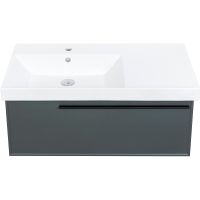 Тумба под раковину La Fenice Elba 90 подвесная Серая матовая арт-FNC-01-ELB-G-90 — фото 6, Тумбы под раковину