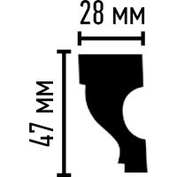 Товар: Молдинг Decomaster 2400x47x28 мм арт-97198 - фото 2 Молдинг Decomaster 2400x47x28 мм арт-97198 — фото 2, Молдинги