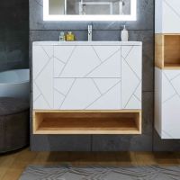 Ниша для тумбы Бриклаер Кристалл 90 Дуб Бунратти арт-4627125415913 — фото 5, Полки