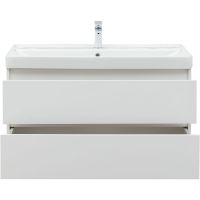 Тумба под раковину Aquanet Вега 100 подвесная Белый глянец арт-316655 — фото 6, Тумбы под раковину