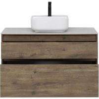 Тумба под раковину Aquanet Nova Lite 100 подвесная Дуб рустикальный арт-249521 — фото 6, Тумбы под раковину