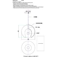 Подвесной светильник Crystal Lux Luisa SP1 Brass Transparente Прозрачный Латунь арт-LUISA SP1 BRASS/TRANSPARENT — фото 2, Подвесные светильники