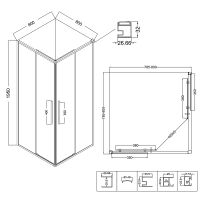 Душевой уголок Niagara Nova 80х80 профиль Хром стекло прозрачное арт-NG-6622-34 — фото 13, Квадратные душевые уголки
