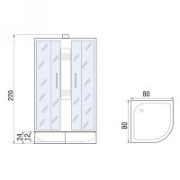 Душевая кабина River Nara Light XL 80x80 МТ Б/К с поддоном арт-10000006218 — фото 9, Душевые кабины