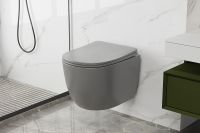 Унитаз Abber Bequem подвесной Серый матовый с сиденьем Микролифт арт-AC1103MG — фото 5, Подвесные унитазы