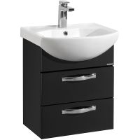 Тумба под раковину Aquaton Ария 50 М подвесная Черная арт-1A140001AA950 — фото 1, Тумбы под раковину