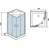 Душевая кабина WeltWasser WW500 Laine 804 80x80 профиль Хром стекло прозрачное арт-10000003267 — фото 9, Душевые кабины