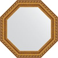 Зеркало Evoform Octagon 50х50 в багетной раме - Золотой акведук 61 мм арт-BY 3715 — фото 1, Зеркала в ванную комнату