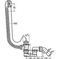 Слив-перелив Viega с пробкой на цепочке Хром арт-311537 — фото 2, Сливы-переливы