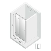 Душевая дверь New Trendy Avexa Black 90 L профиль Черный стекло прозрачное арт-EXK-1548 — фото 13, Распашные душевые двери