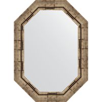 Зеркало Evoform Octagon 58x73 в багетной раме - Серебряный бамбук 73 мм арт-BY 7126 — фото 1, Зеркала в ванную комнату