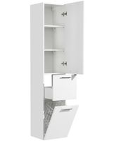 Шкаф пенал Aquaton Инди 34 подвесной с бельевой корзиной Белый арт-1A188603ND010 — фото 2, Пеналы для ванной комнаты