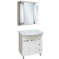 Зеркальный шкаф Runo Валенсия 75 с подсветкой Белый арт-00000000019 — фото 2, Зеркальные шкафы в ванную