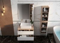 Товар: Тумба под раковину Onika Алеста 80.13 подвесная Камень светлый Белая арт-108054 - фото 6 Тумба под раковину Onika Алеста 80.13 подвесная Камень светлый Белая арт-108054 — фото 6, Тумбы под раковину