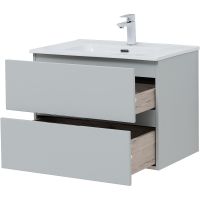 Тумба под раковину Aquanet Алвита New 70 подвесная Серая матовая арт-303907 — фото 4, Тумбы под раковину