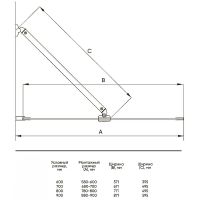 Шторка на ванну Veconi Palau 60 профиль Брашированное золото стекло прозрачное арт-PL85G-60-01-C7 — фото 5, Неподвижные шторки для ванной