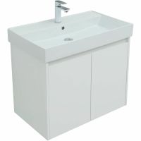 Тумба под раковину Aquanet Nova Lite 75 подвесная Белая глянцевая арт-298850 — фото 4, Тумбы под раковину