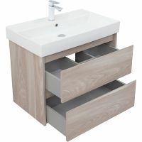 Тумба с раковиной Aquanet Nova Lite 75 подвесная Орех светлый арт-305242 — фото 8, Тумбы с раковиной