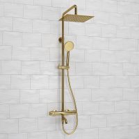Душевая система WasserKRAFT с термостатом Золото глянцевое арт-A188.256.207.PG Thermo — фото 6, Душевые стойки