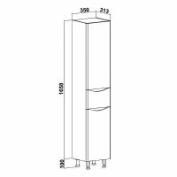 Шкаф пенал Runo Афина 35 R Белый арт-00-00001173 — фото 5, Пеналы для ванной комнаты