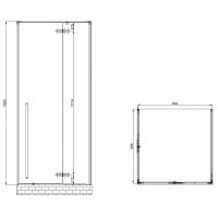 Душевой уголок Abber Eins 90х90 профиль Черный стекло прозрачное арт-AG06099B — фото 3, Квадратные душевые уголки