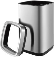 Ведро для мусора WeltWasser Noland MT 9L Матовая сталь арт-10000003983 — фото 2, Мусорные ведра