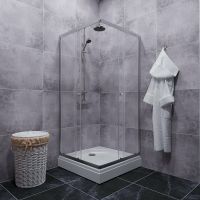 Душевой уголок Triton Вента-Хром 80х80 профиль Хром стекло прозрачное арт-Щ0000049620 — фото 1, Квадратные душевые уголки