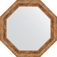 Зеркало Evoform Octagon 75х75 в багетной раме - Виньетка античная бронза 85 мм арт-BY 3780 — фото 1, Зеркала в ванную комнату