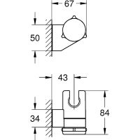 Держатель ручного душа Grohe Tempesta Хром арт-27595000 — фото 3, Держатели для душа