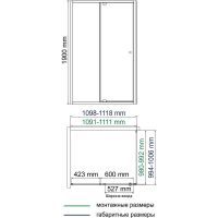 Душевой уголок WasserKRAFT Aula 110х100 профиль Хром стекло прозрачное арт-11P16 — фото 4, Прямоугольные душевые уголки