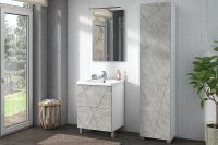 Шкаф пенал Vigo Geometry 45 L pn.GEO.45 Бетон арт-pn.GEO.45бетон — фото 3, Пеналы для ванной комнаты