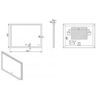 Зеркало Esbano 80 с подсветкой с сенсорным выключателем и подогревом арт-ESMI2542RD — фото 3, Зеркала в ванную комнату