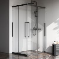 Душевой уголок AM.PM Func 120x90 профиль Черный матовый стекло прозрачное арт-W84G-403-12090-BТ — фото 7, Прямоугольные душевые уголки