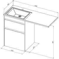 Тумба под раковину Aquanet Токио 120 Дуб веллингтон арт-333648 — фото 13, Тумбы под раковину