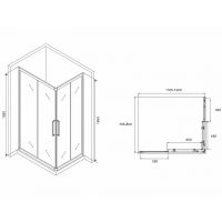 Душевой уголок Abber Schwarzer Diamant 120x80 профиль Хром стекло матовое арт-AG02128MH — фото 5, Прямоугольные душевые уголки