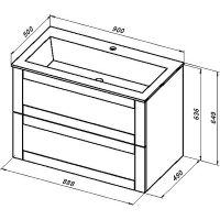 Тумба с раковиной Aquanet Терра 90 подвесная Белая матовая арт-323185 — фото 12, Тумбы с раковиной
