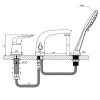 Смеситель на борт ванны Orange Otto Белый арт-M22-333w — фото 8, Смесители на борт ванны
