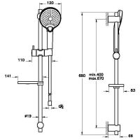 Душевой гарнитур Vitra Bliss Хром арт-A45743EXP — фото 4, Душевые гарнитуры на штанге