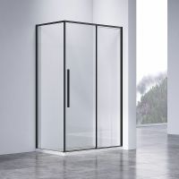 Душевой уголок Vincea Slim-N 140x80 профиль Черный стекло прозрачное арт-VSR-4SN8014CLB — фото 1, Прямоугольные душевые уголки