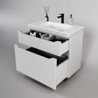 Тумба под раковину Style Line Марелла 90 Люкс Plus Белый матовый антискрейтч арт-СС-00002416 — фото 3, Тумбы под раковину