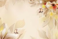 Фреска Ortograf Цветы 30056 Фактура флок FLK Флизелин (4*2,7) Бежевый, Цветы/Бабочки арт-30056 (флок FLK) — фото 2, Фрески