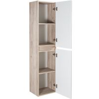 Шкаф пенал Runo Модена 35 подвесной Крафтовый дуб Белый арт-00-00001423 — фото 2, Пеналы для ванной комнаты