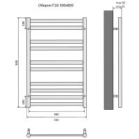 Водяной полотенцесушитель Aquatek Оберон П10 500x800 Хром арт-AQ RO1080CH — фото 13, Водяные полотенцесушители