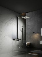 Душевая система Vincea Inspire с термостатом Черная матовая арт-VSFS-3I13TMB — фото 2, Душевые стойки