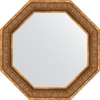 Зеркало Evoform Octagon 79х79 в багетной раме - Вензель бронзовый 101 мм арт-BY 3840 — фото 1, Зеркала в ванную комнату